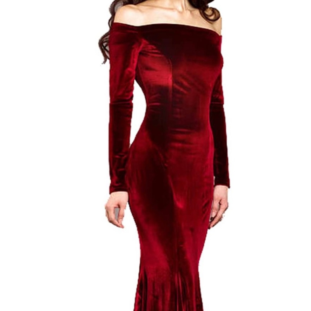 Velvet shoulder dress size Large